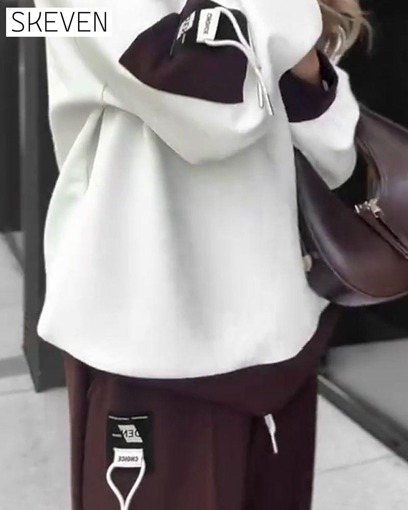 Sweatshirt- und Jogginghosen-Set im Color-Block-Stil