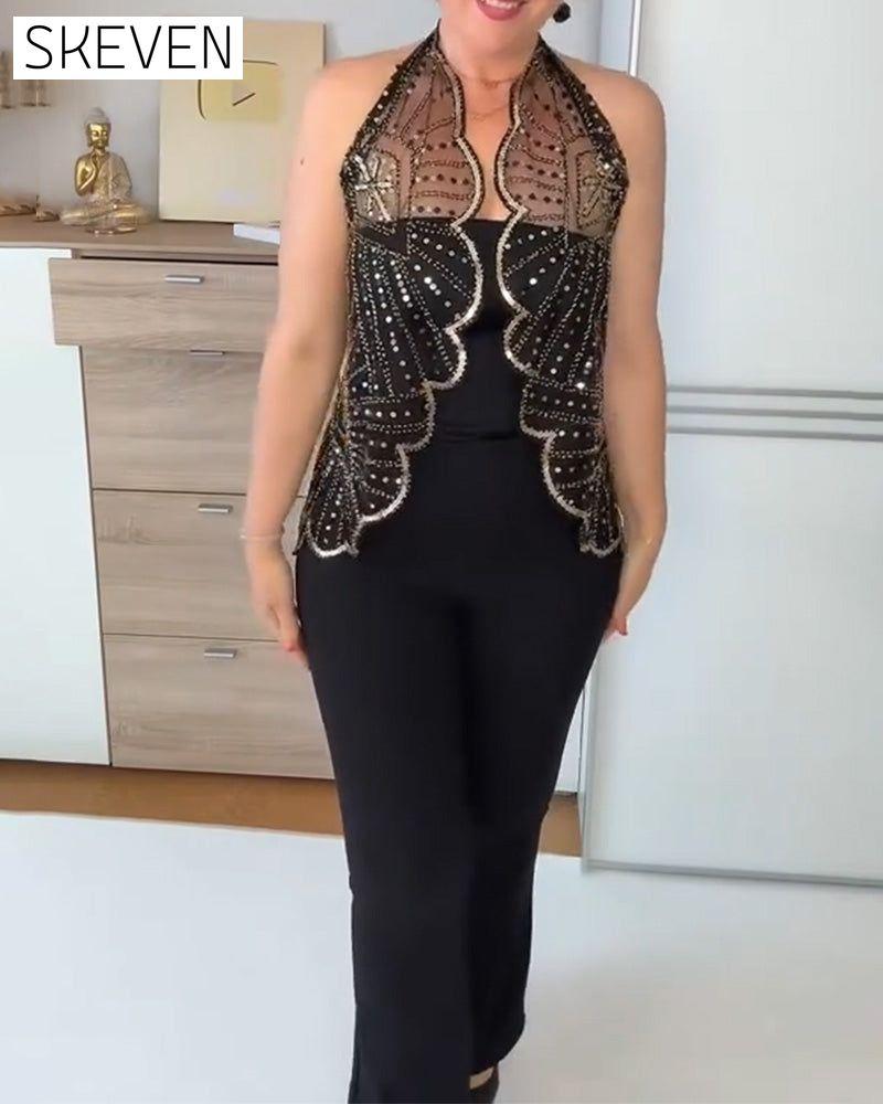 Châle vintage en dentelle orné de perles