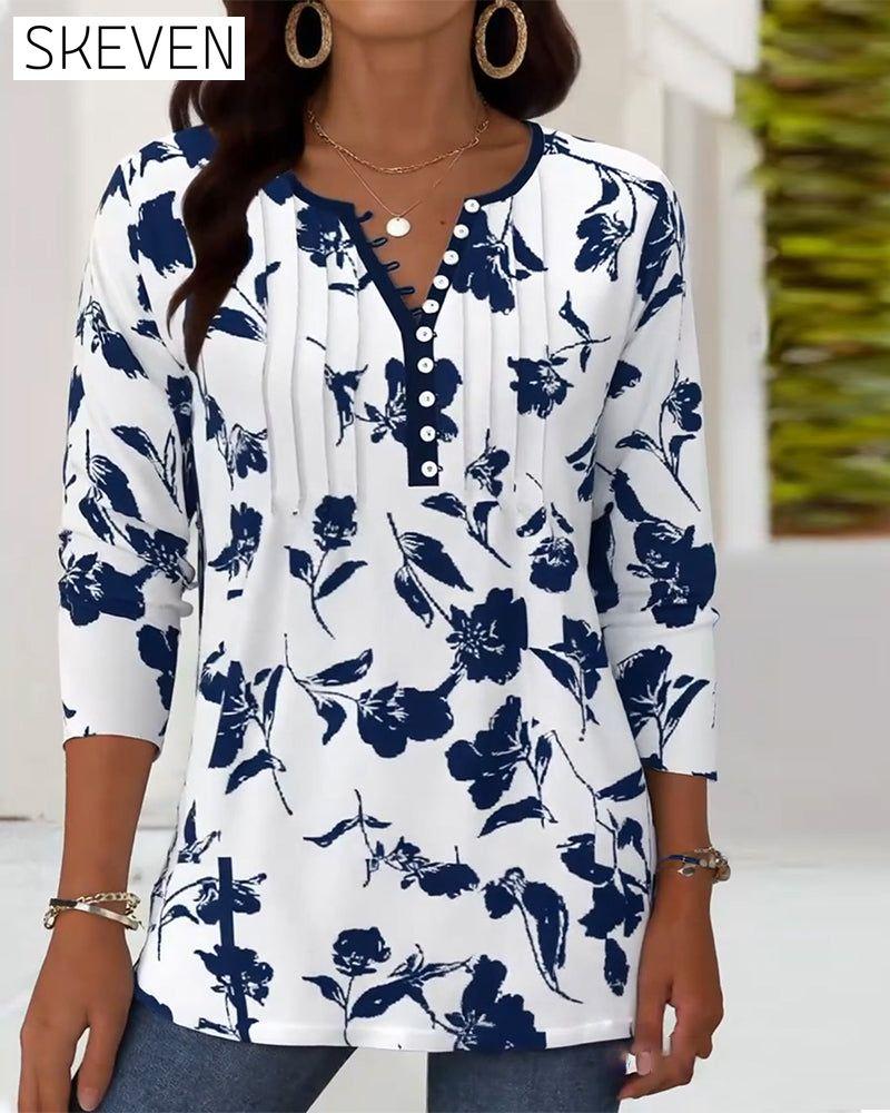 Modische Bluse mit Knopfdruck