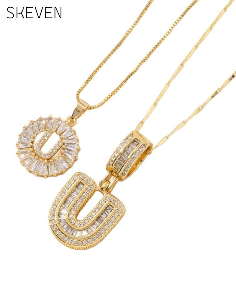 Initial Letter Pendant Necklaces -2 Pack
