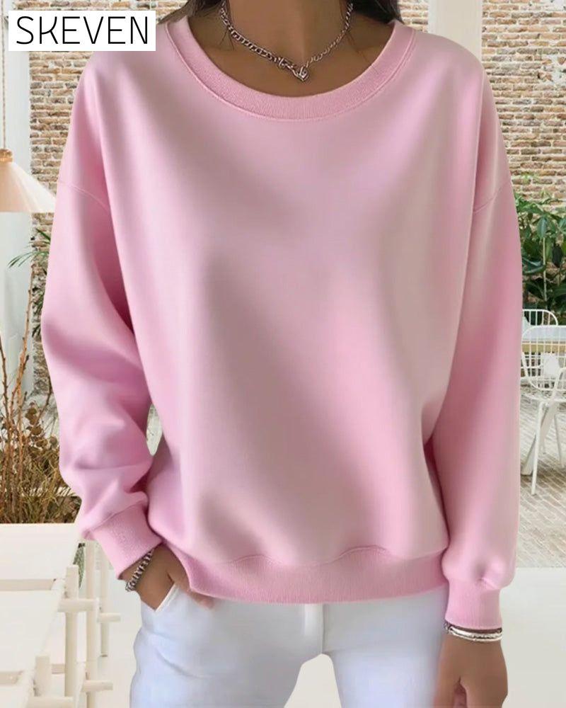 Casual Solid Color Sweatshirt
