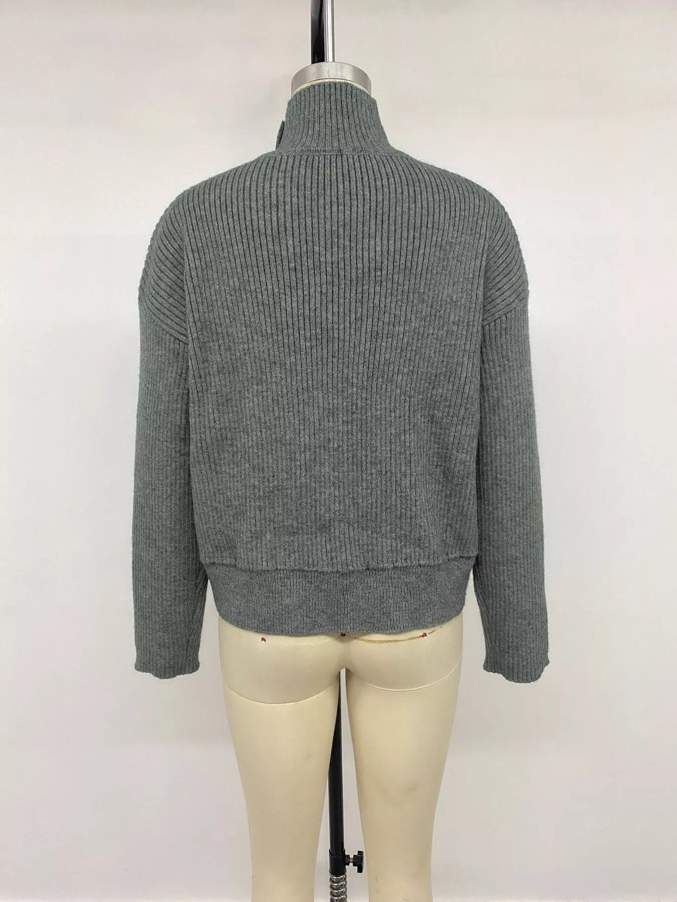 Turtleneck Button-Down Cardigan