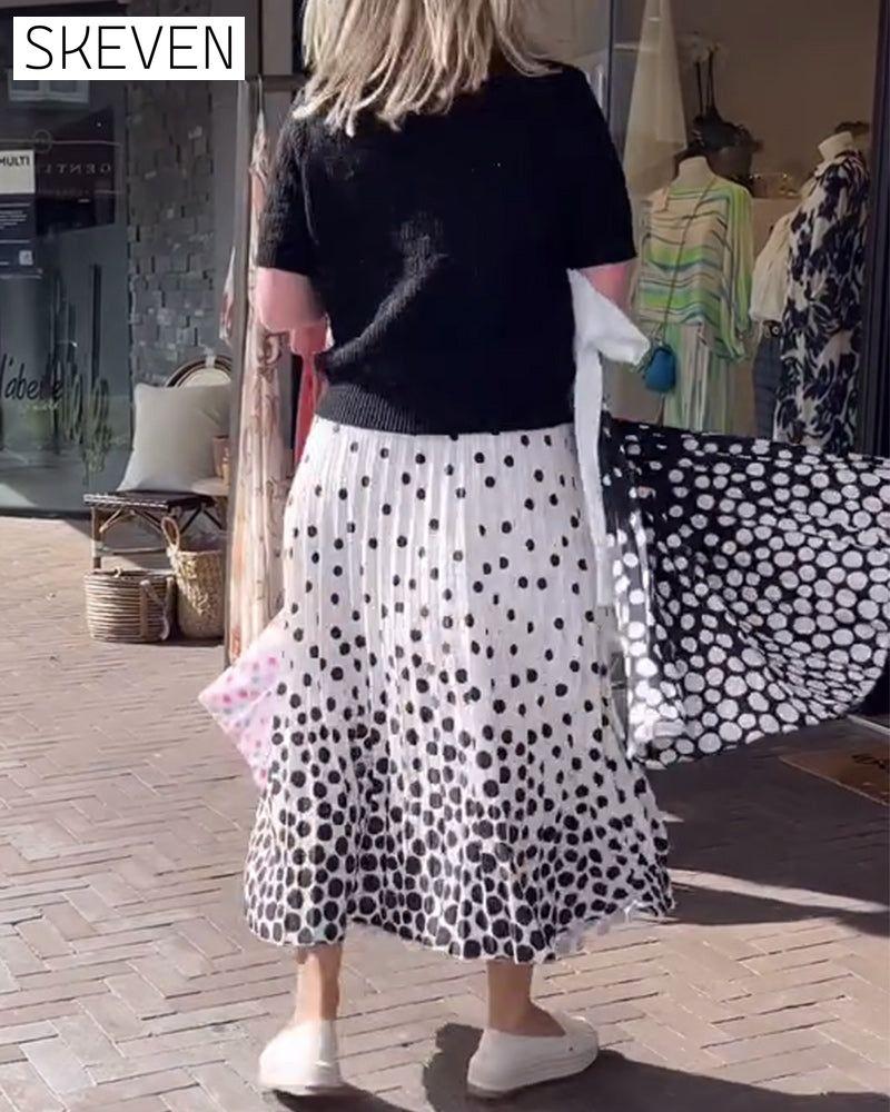 Eleganter Faltenrock mit Polka-Dot-Muster