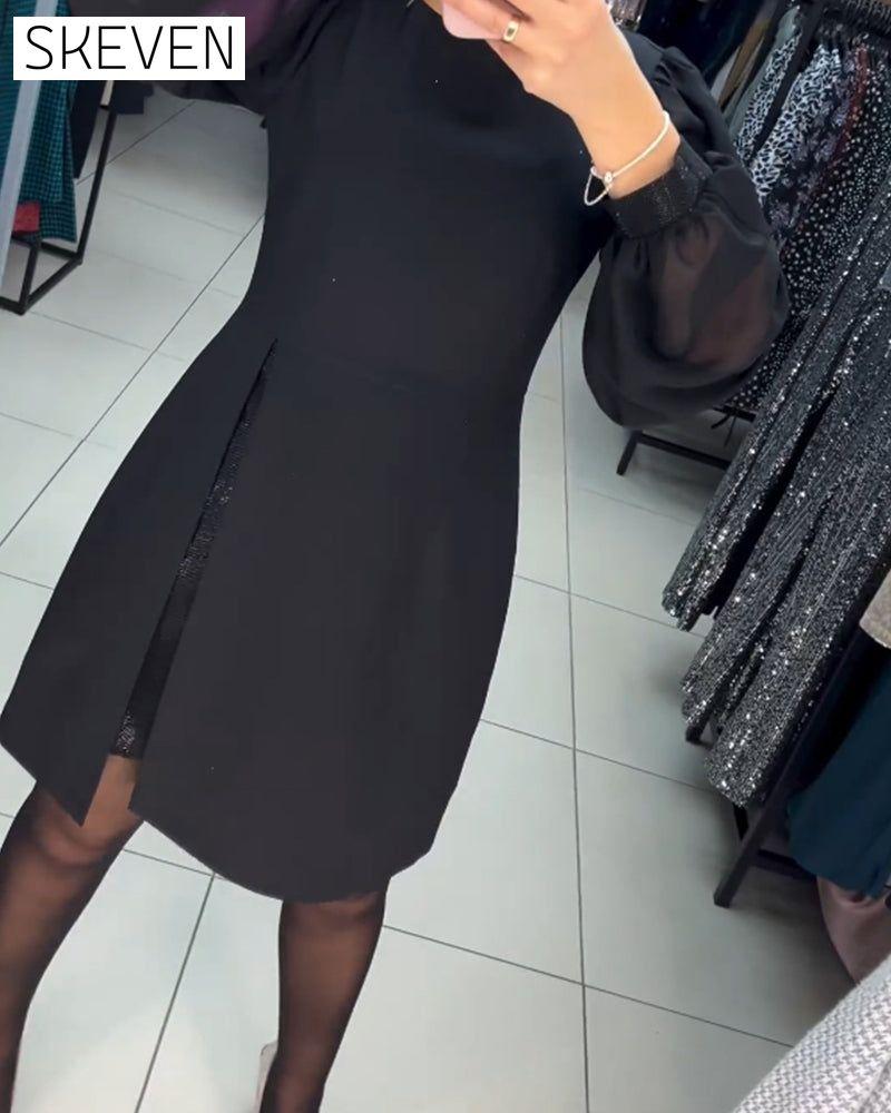 Elegantes einfarbiges Kleid