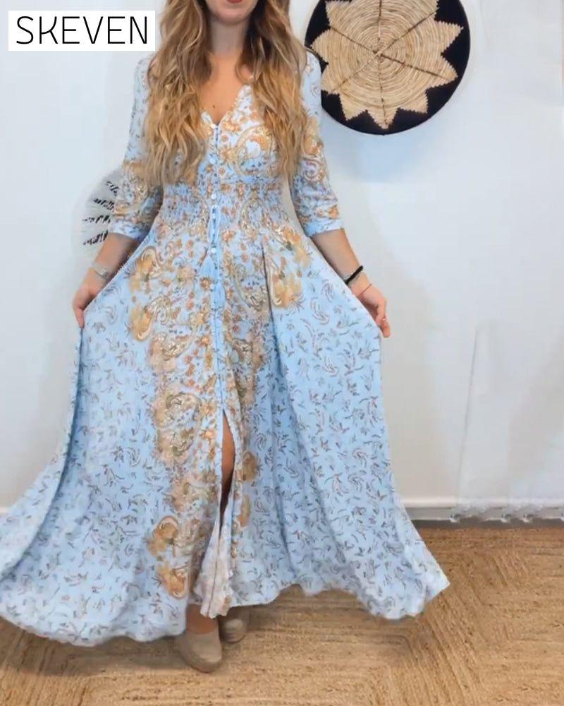 Elegantes langes Damenkleid für den Alltag