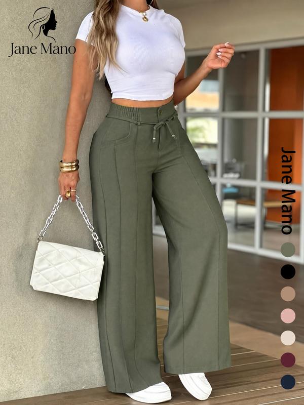 ⏳Last Day Sale Only ￡15.99!!👖 💥 Women's High-Waisted Straight Leg Trousers – Front seam & elastic back – Versatile, comfortable & perfect for office or casual wear ✨🌸