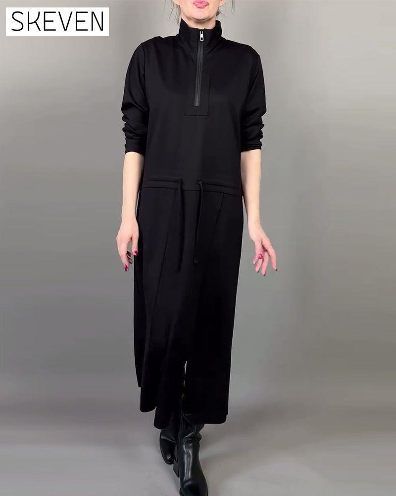Stilvolles Kleid mit Reißverschlusskragen