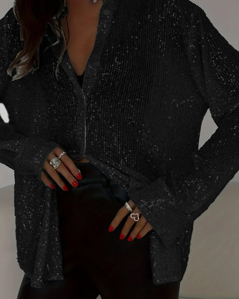 Lapel Long Sleeve Trendy Shirt