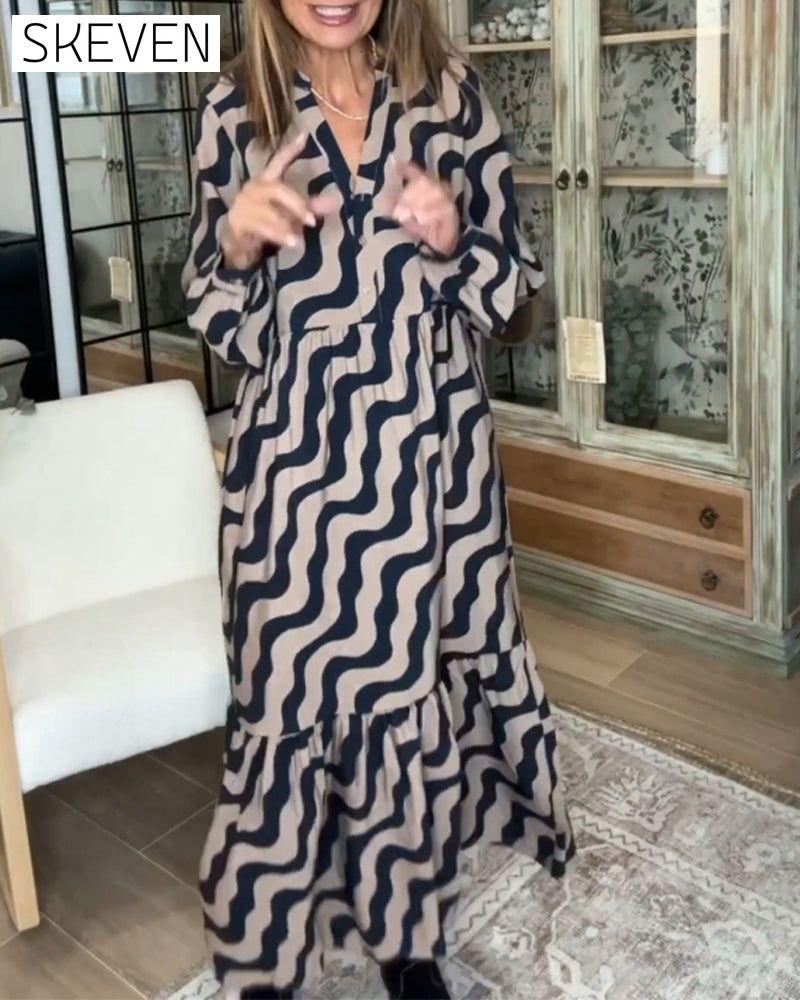 Langes, locker geschnittenes Kleid mit Print