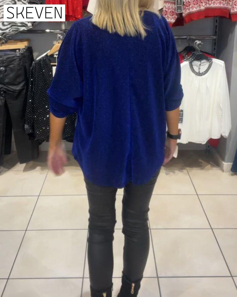 Casual Long Sleeve Zipper Loose Top