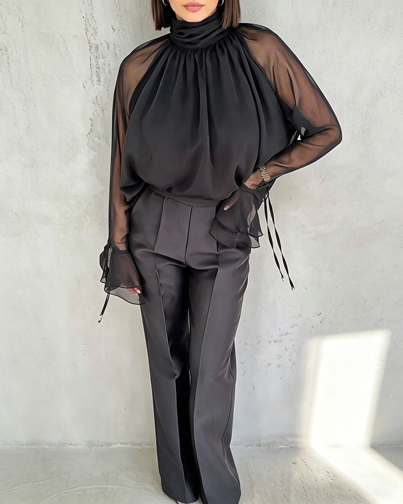 Mesh Splicing Elegant Blouse
