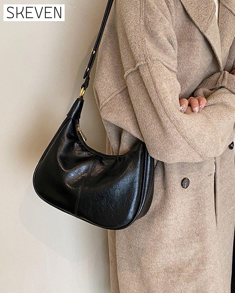 Achseltasche aus gewachstem Leder 