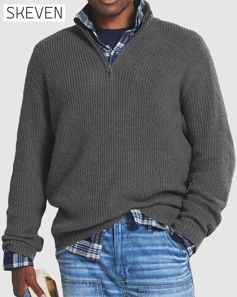 Herren-Business-Casual-Pullover mit Reißverschluss