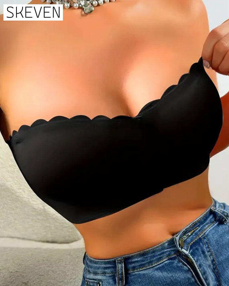 Nahtloser, trägerloser Bandeau-BH mit Vorderverschluss 