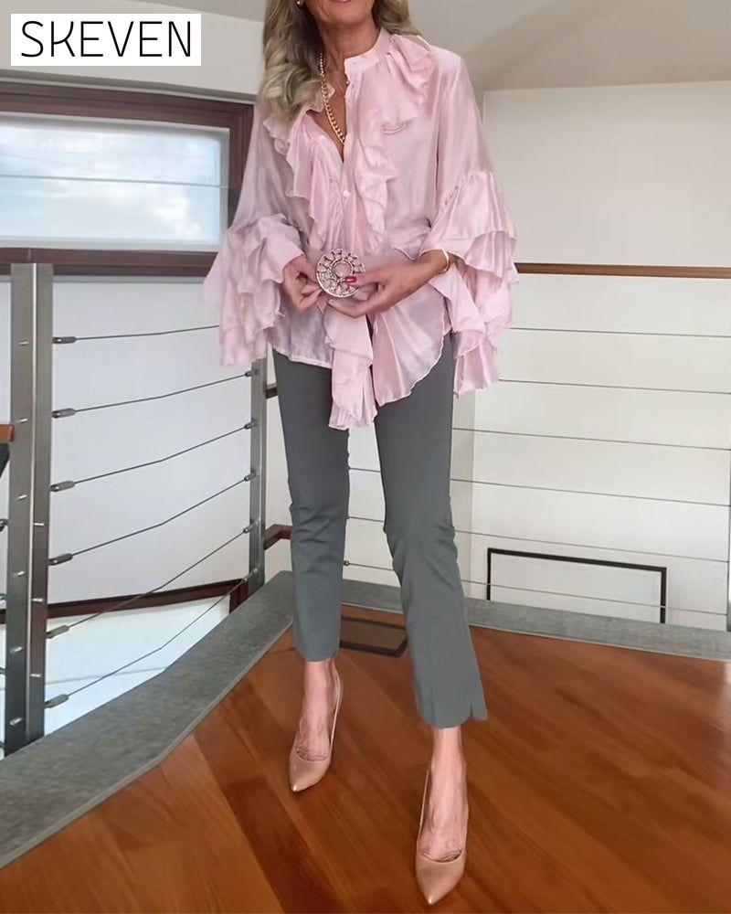 Fashionable Ruffled Blouse