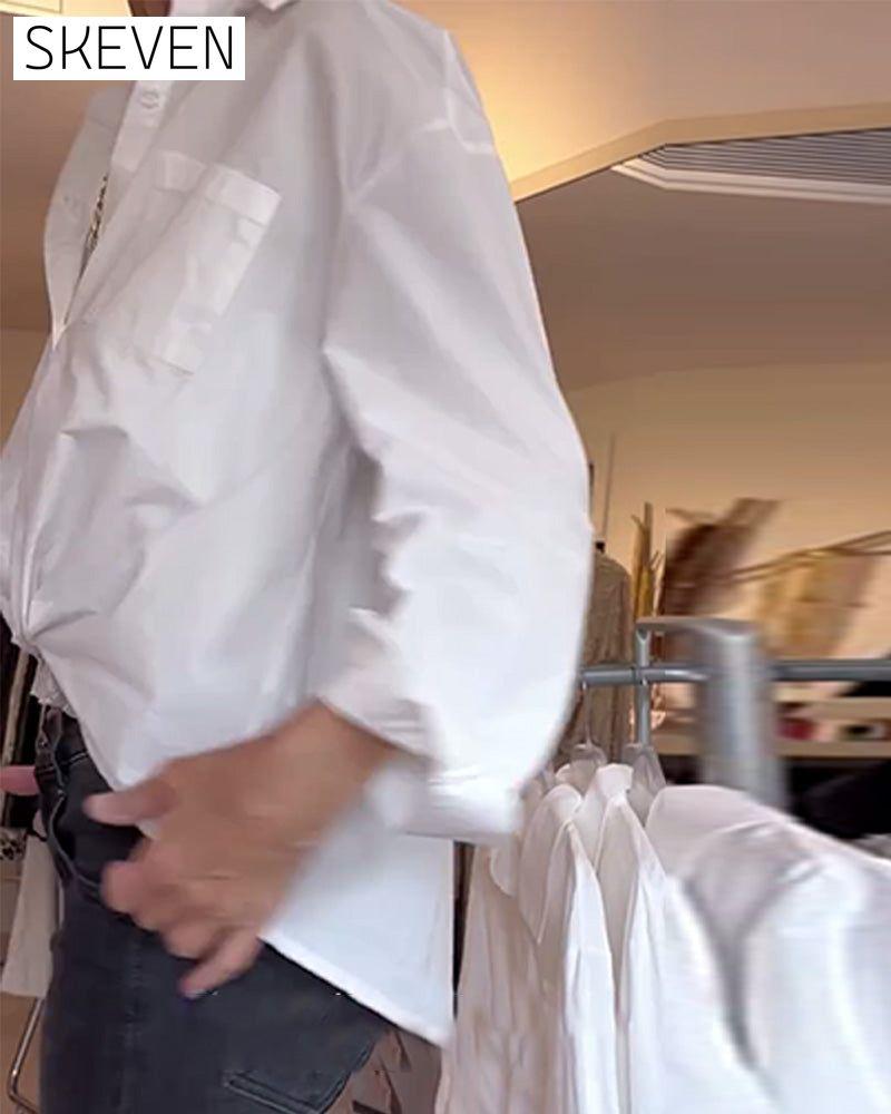 Set aus langärmeligem Hemd mit Reverskragen und passendem Spitzenfutter