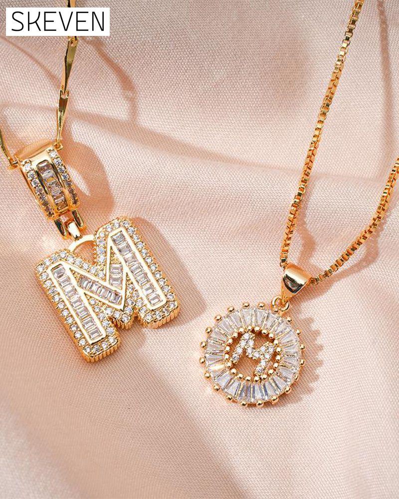 Initial Letter Pendant Necklaces -2 Pack