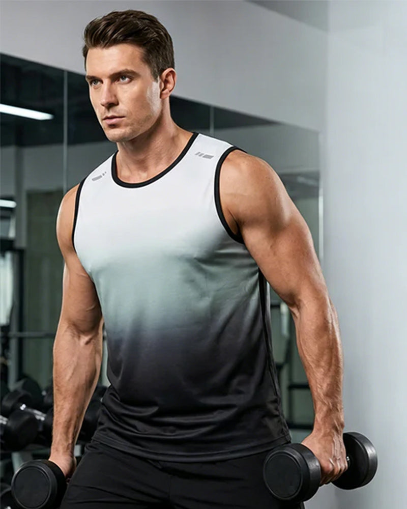 Men's Gradient Crew Neck Tank Top