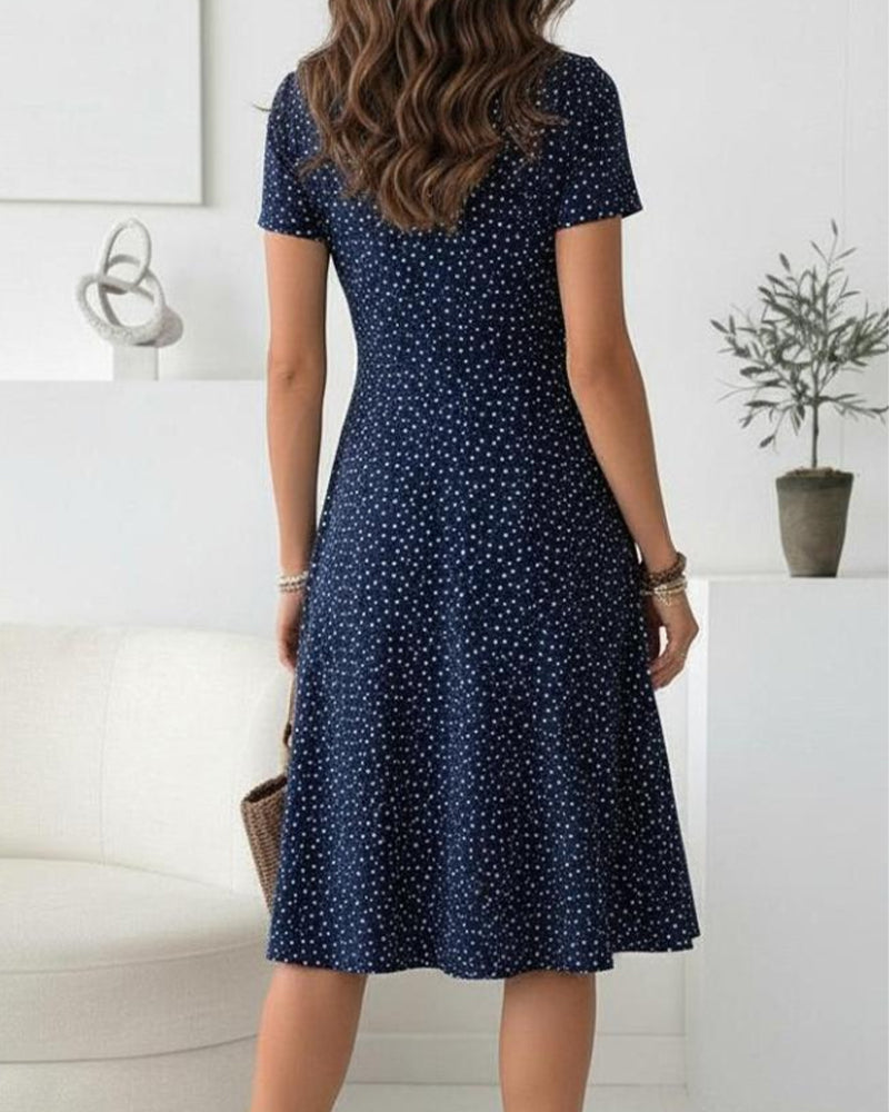 Heart-Shaped Polka Dot Waist Dress