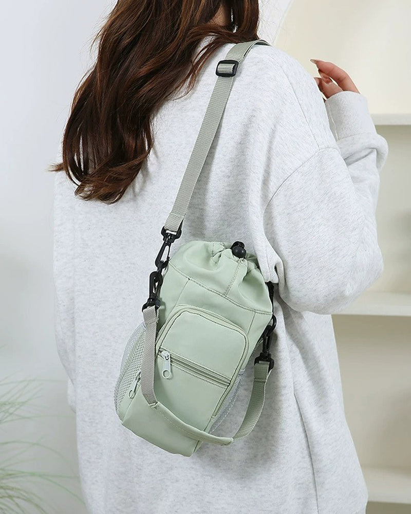 Multi-Pocket Bottle Bag with Phone Holder for Hiking, Travel & Daily Use