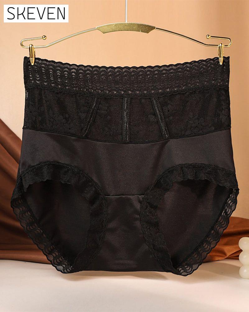 Damen-Slips mit hoher Taille und Spitze