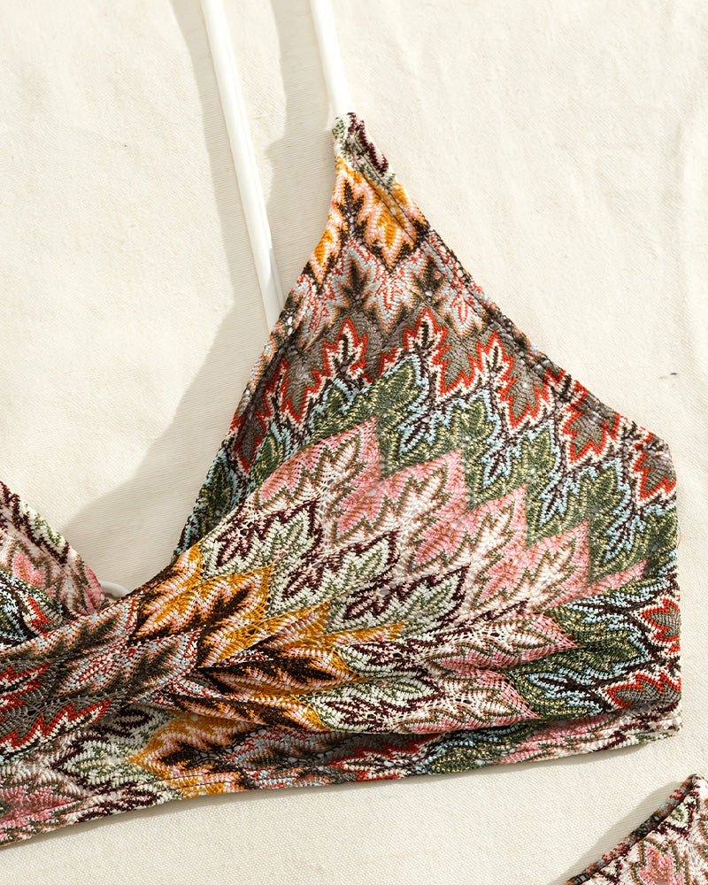 Print Twist Triangle Bikini