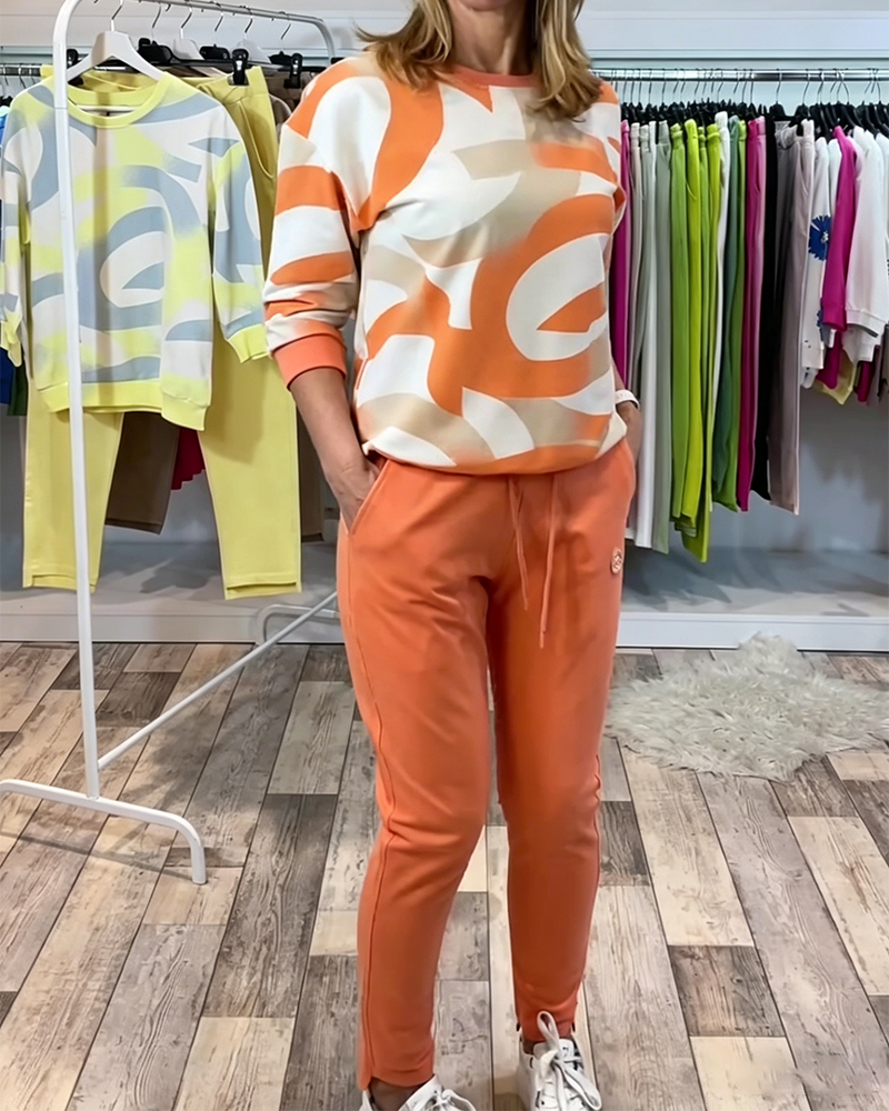 Geometric Pattern Sports Casual Set