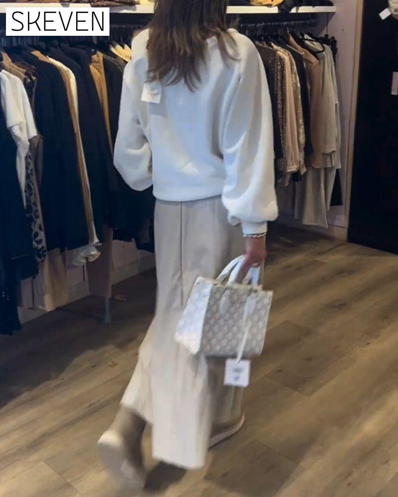 Cold Shoulder Simple Sweatshirt