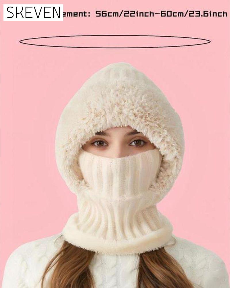 Women's Solid Color Pom Pom Decor Beanie Hat