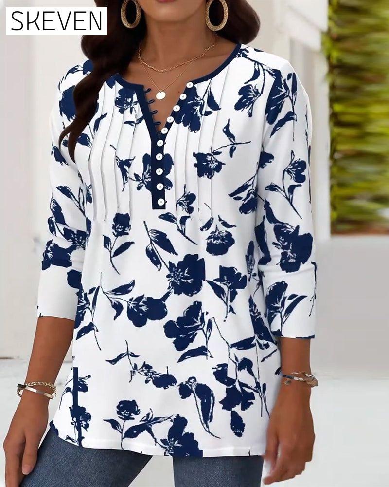 Modische Bluse mit Knopfdruck
