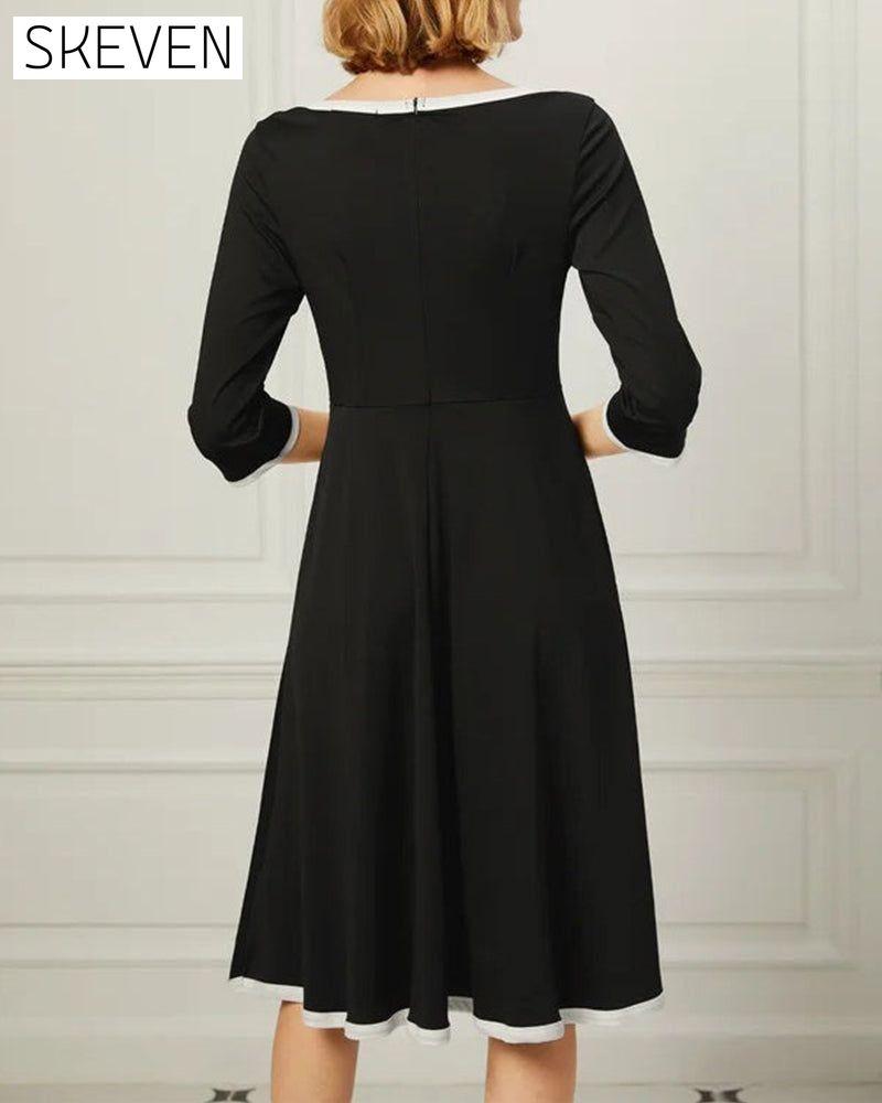 Round neck elegant pocket dress 2023 f/w 23BF casual dresses Clothes Dresses spring