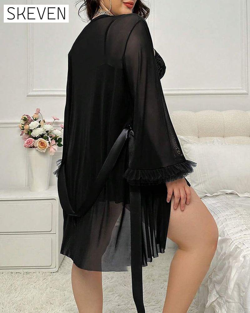 Sexy Spitzen-Nachthemd-Strumpfhalter-Anzug