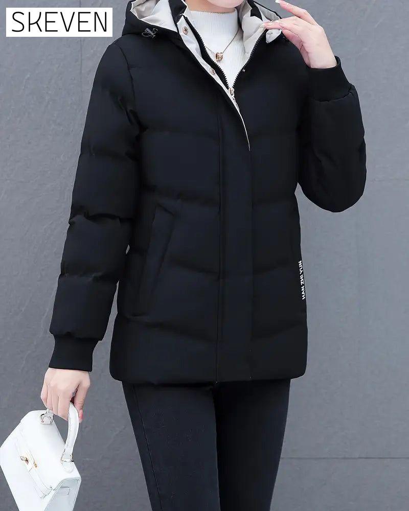 Casual Solid Color Warm Hooded Jacket