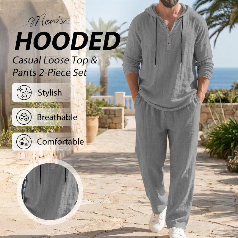 Fashion Men's Casual Long Two-Piece Set