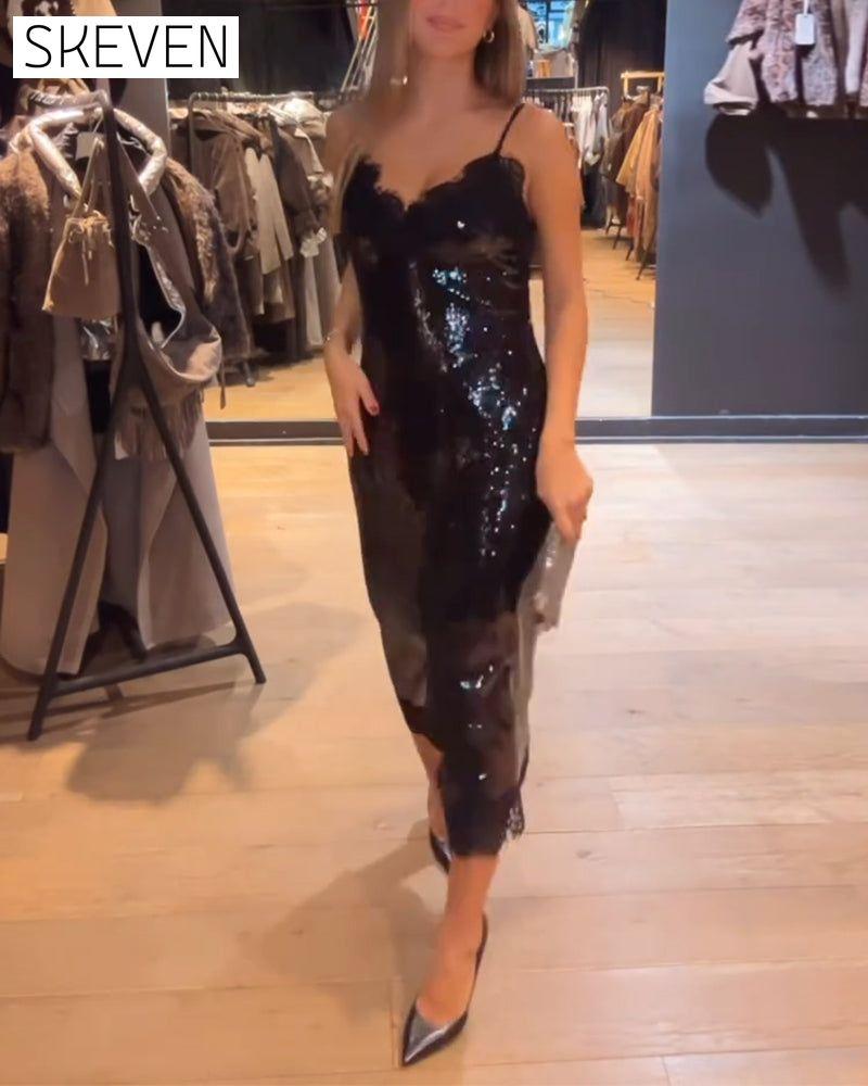 Elegantes Abendkleid mit Spaghettiträgern