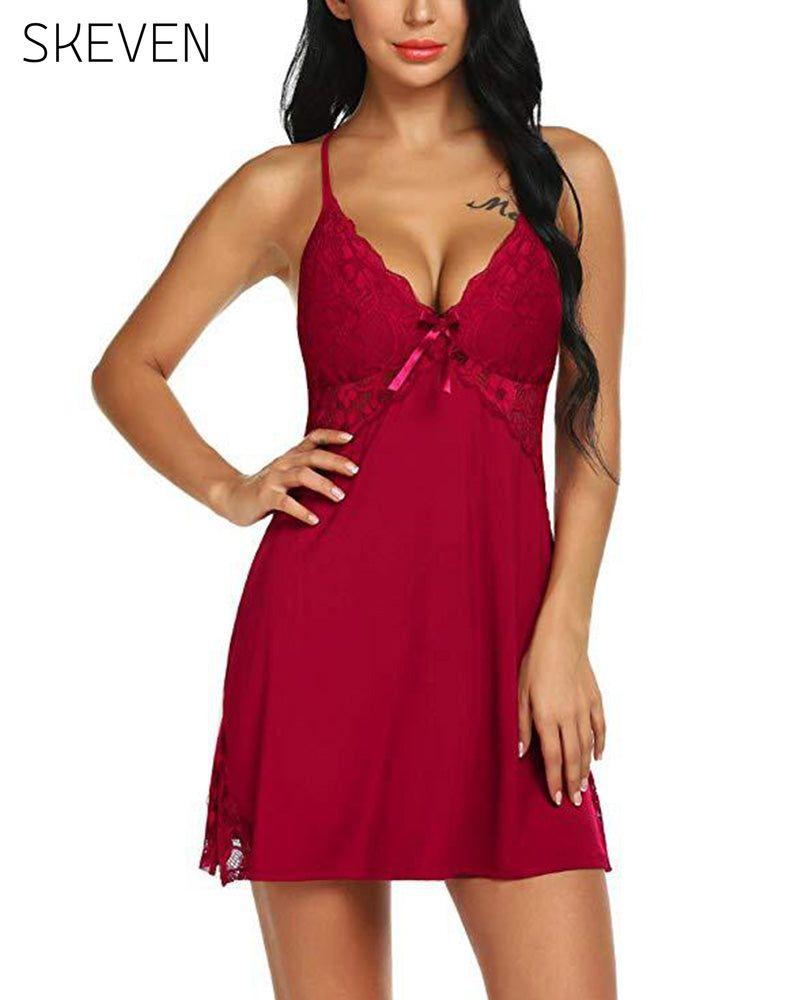 Solid color backless sexy nightdress