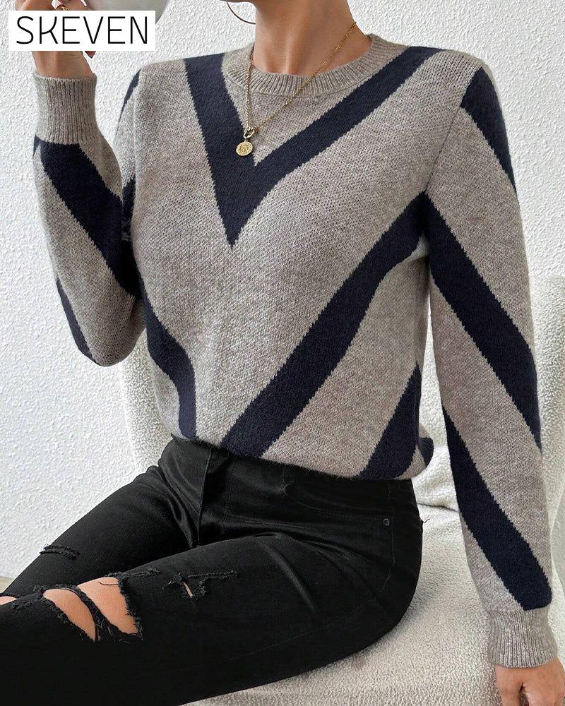 Pullover mit geometrischem Muster und Rundhalsausschnitt