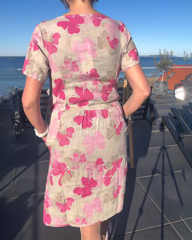 Casual Butterfly Print Dress