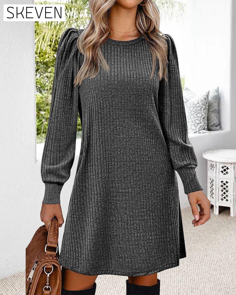 Winter Round Neck Loose Dresses
