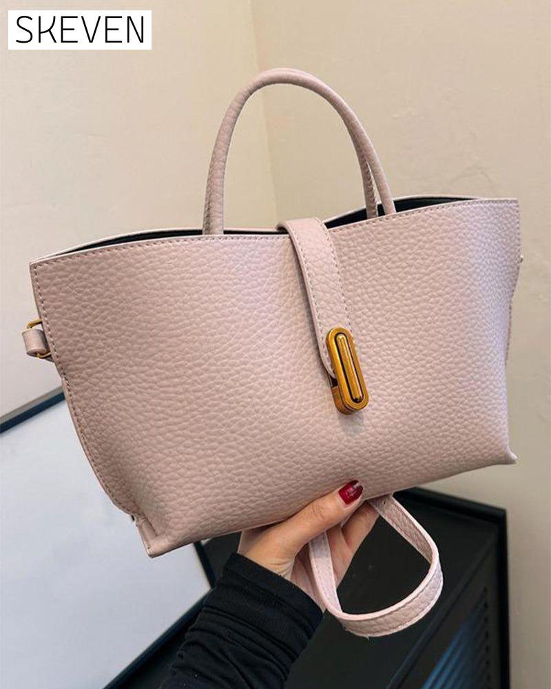 Elegante, einfarbige Damenhandtasche im französischen Stil