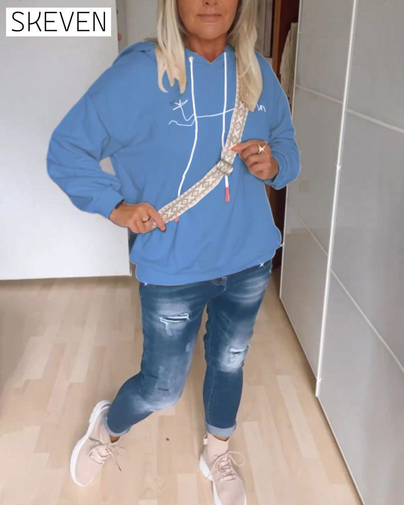 Loose anchor print hoodies
