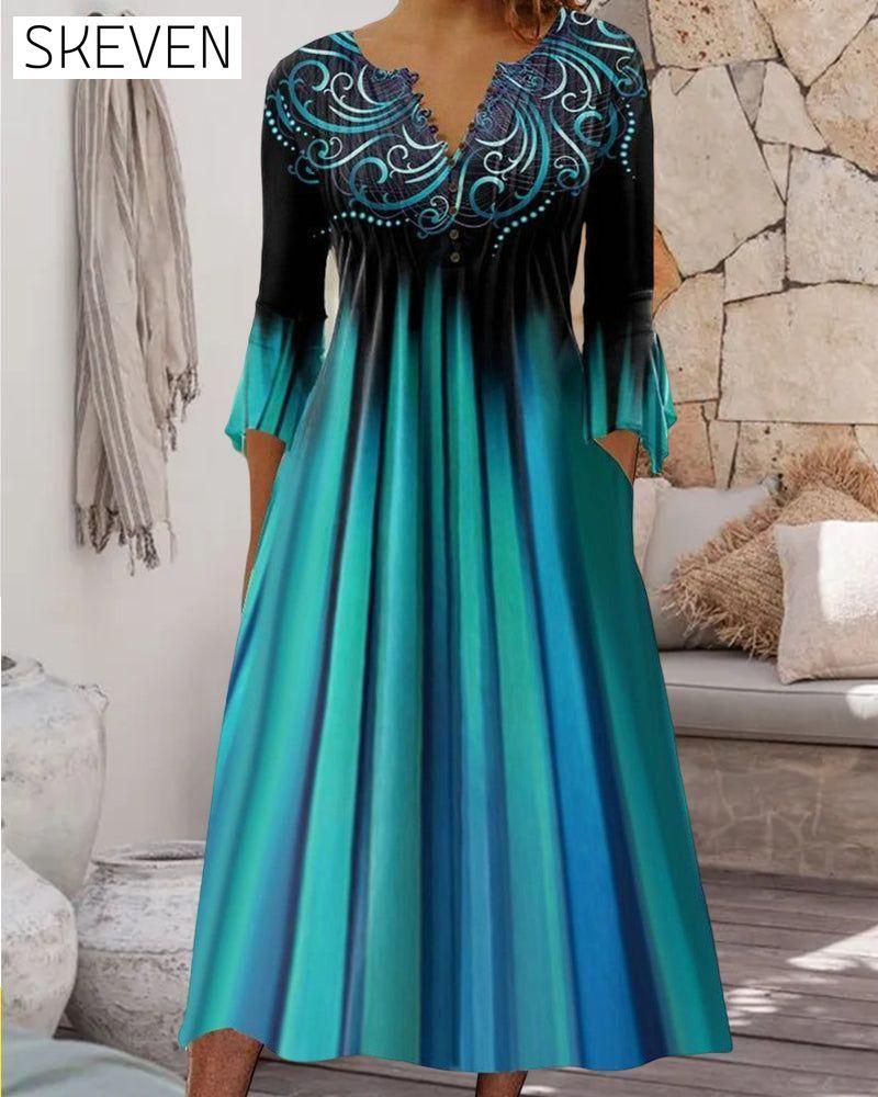 V-neck gradient dress 23BF Casual Dresses Clothes Dresses Spring Summer