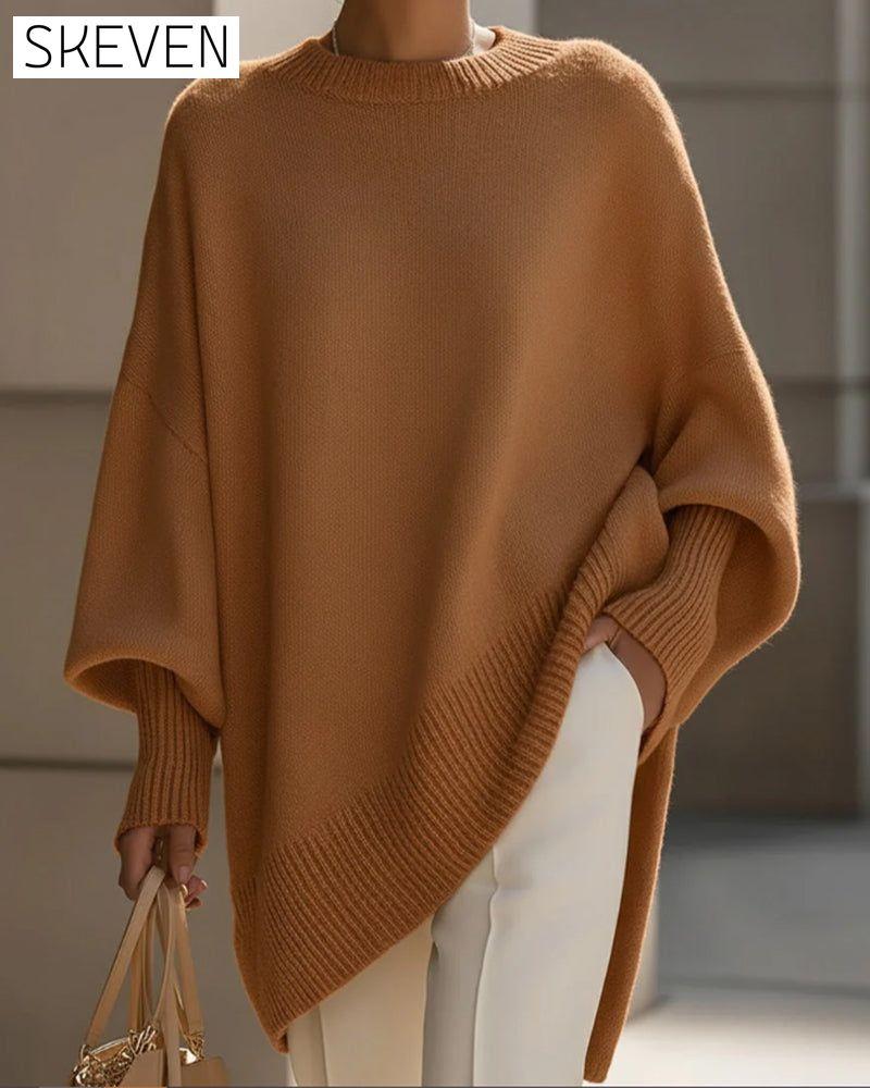 Round Neck Loose Mid-Length Jumper