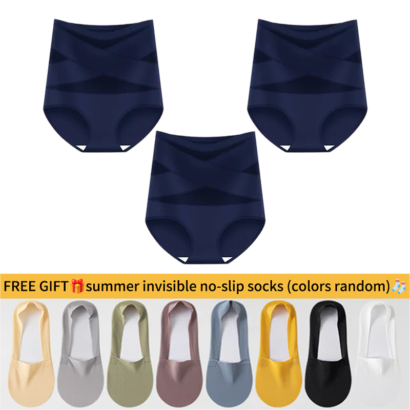 💖💖Last Day-Buy 1 Get 3 Packs💖Plus-Size High-Waist Cross Tummy Control Panties
