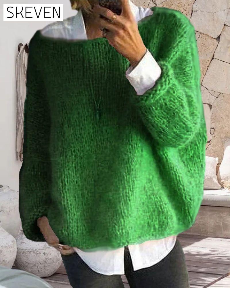Round neck solid color sweater 2023 f/w 23BF pullovers