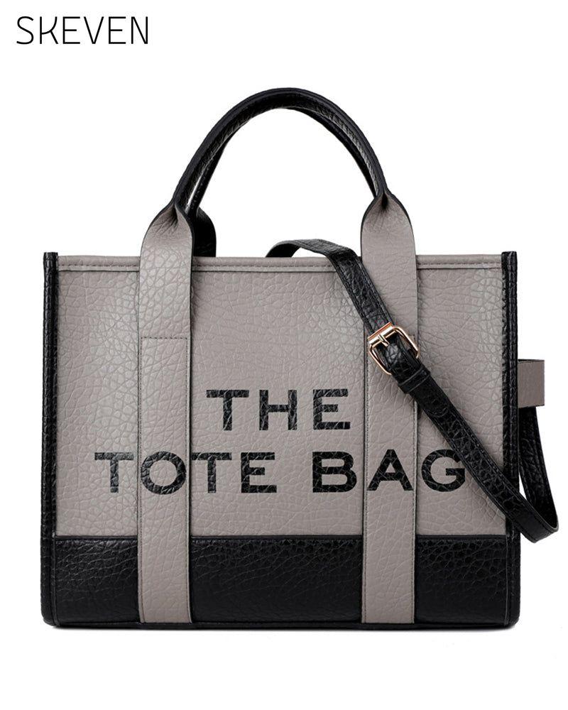 Sac cabas tendance à coutures bicolores