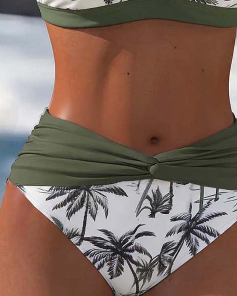 Bikini mit Farbblock-Patchwork-Design