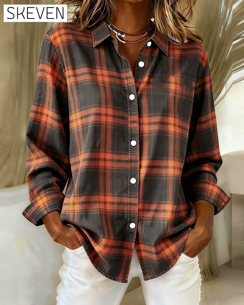 Chemise à carreaux à revers