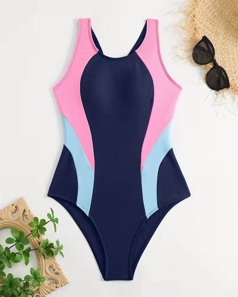 Color Block Resort-Style One-Piece