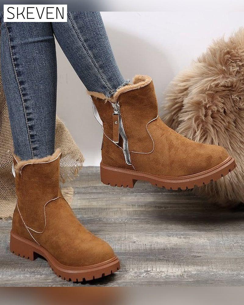 Damen-Winterfleece-Schneestiefel